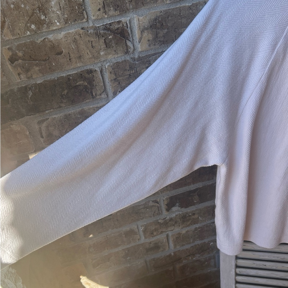 Madewell Brushed Herringbone Jacquard Turtleneck Top Lightrouse Ivory Small - Picture 5 of 6